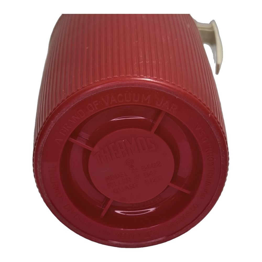 Vintage Thermos Brand Quart Wide Mouth Vacuum Jar Red - Picture 7 of 9